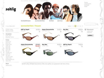 Webdesign des Onlineshops - sehlig